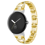 xDfind Bracelet de Montre en Métal Diamanté à Rangée Simple en Forme de X, Pour Google Pixel Watch 4 / 3 / 2 / 1 41mm