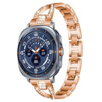 Bracelet de montre xDfind en métal serti de diamants en forme de X, à une rangée, compatible avec Samsung Galaxy Watch Ultra/Ultra 2025, Samsung Galaxy Watch8/8 Classic et Samsung Galaxy Watch 7/6/5/FE