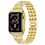 Bracelet de montre xDfind à cinq perles en métal serti de diamants, compatible avec Apple Watch 42/44/45/46/49 mm et Apple Watch 38/40/41/S10 42 mm.