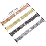 Bracelet de montre xDfind à cinq perles en métal serti de diamants, compatible avec Apple Watch 42/44/45/46/49 mm et Apple Watch 38/40/41/S10 42 mm.