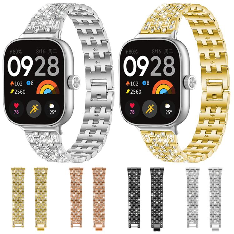 xDfind Five Beads Full Diamond Metal Watch Band, For Xiaomi Band 9 Pro/8 Pro/Redmi Watch6/5/4