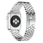 Bracelet de montre en métal à texture écailles de poisson xDfind, compatible avec Apple Watch 42/44/45/46/49 mm et Apple Watch 38/40/41/S11 42 mm.