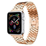 Bracelet de montre en métal à texture écailles de poisson xDfind, compatible avec Apple Watch 42/44/45/46/49 mm et Apple Watch 38/40/41/S11 42 mm.