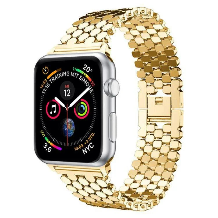 Bracelet de montre en métal à texture écailles de poisson xDfind, compatible avec Apple Watch 42/44/45/46/49 mm et Apple Watch 38/40/41/S11 42 mm.