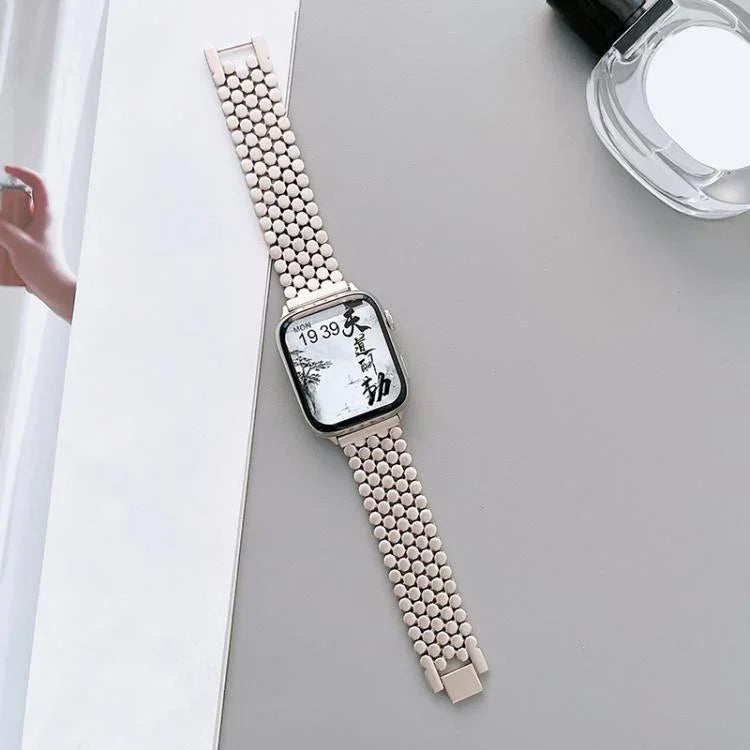 Bracelet de montre en métal à texture écailles de poisson xDfind, compatible avec Apple Watch 42/44/45/46/49 mm et Apple Watch 38/40/41/S11 42 mm.