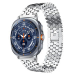 Bracelet de montre en métal à texture écailles de poisson xDfind, compatible avec Samsung Galaxy Watch Ultra/Ultra 2025, Samsung Galaxy Watch8/8 Classic, Samsung Galaxy Watch7/FE/6/5/4 et Samsung Galaxy Fit3.