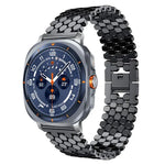 Bracelet de montre en métal à texture écailles de poisson xDfind, compatible avec Samsung Galaxy Watch Ultra/Ultra 2025, Samsung Galaxy Watch8/8 Classic, Samsung Galaxy Watch7/FE/6/5/4 et Samsung Galaxy Fit3.