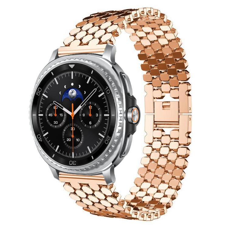 Bracelet de montre en métal à texture écailles de poisson xDfind, compatible avec Samsung Galaxy Watch Ultra/Ultra 2025, Samsung Galaxy Watch8/8 Classic, Samsung Galaxy Watch7/FE/6/5/4 et Samsung Galaxy Fit3.