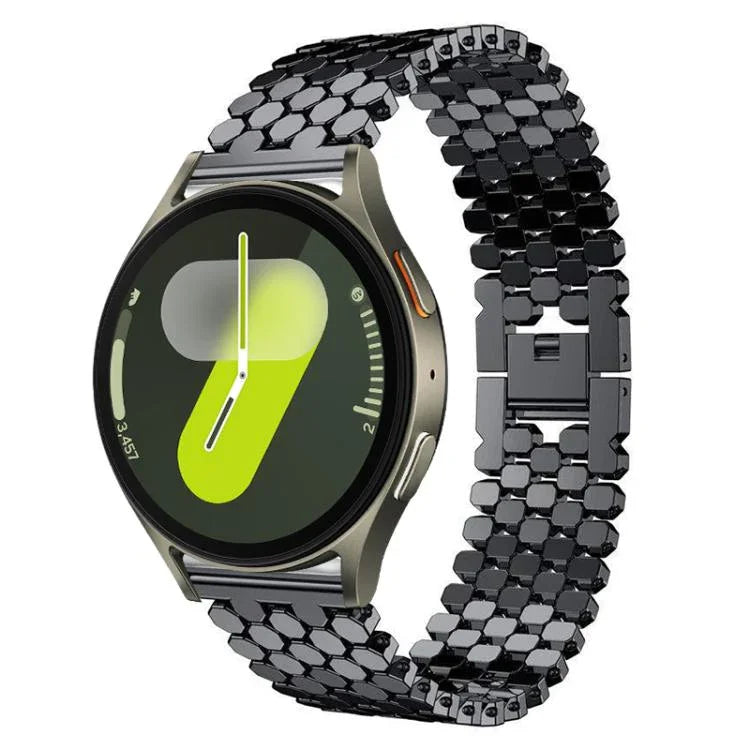 Bracelet de montre en métal à texture écailles de poisson xDfind, compatible avec Samsung Galaxy Watch Ultra/Ultra 2025, Samsung Galaxy Watch8/8 Classic, Samsung Galaxy Watch7/FE/6/5/4 et Samsung Galaxy Fit3.