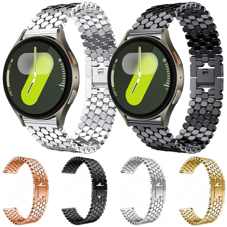Bracelet de montre en métal à texture écailles de poisson xDfind, compatible avec Samsung Galaxy Watch Ultra/Ultra 2025, Samsung Galaxy Watch8/8 Classic, Samsung Galaxy Watch7/FE/6/5/4 et Samsung Galaxy Fit3.