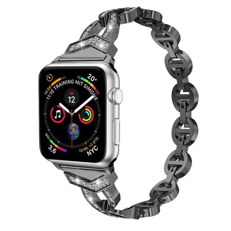 Bracelet de montre xDfind Diamond en acier inoxydable, compatible avec Apple Watch 42/44/45/46/49 mm et Apple Watch 38/40/41/S10 42 mm.