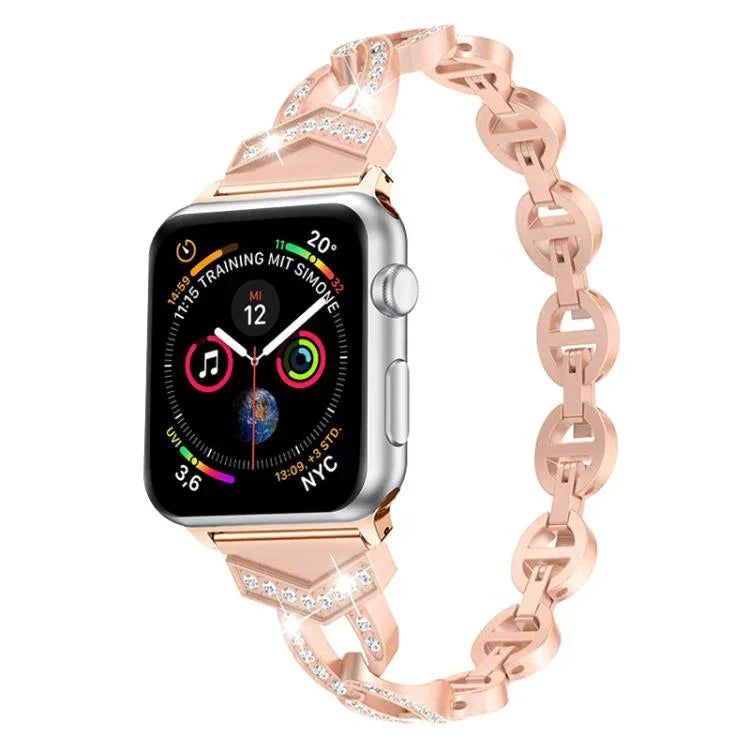 Bracelet de montre xDfind Diamond en acier inoxydable, compatible avec Apple Watch 42/44/45/46/49 mm et Apple Watch 38/40/41/S10 42 mm.