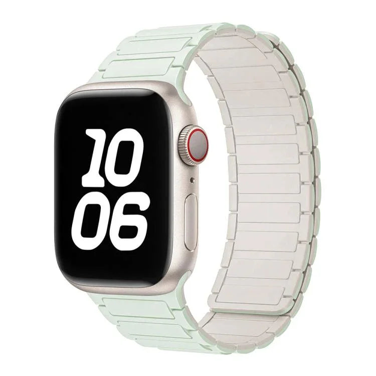 Bracelet de montre magnétique en silicone en forme de I xDfind, compatible avec Apple Watch 42/44/45/46/49 mm et Apple Watch 38/40/41/S10 42 mm.