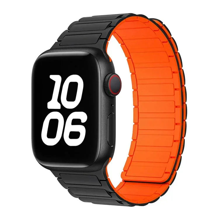 Bracelet de montre magnétique en silicone en forme de I xDfind, compatible avec Apple Watch 42/44/45/46/49 mm et Apple Watch 38/40/41/S10 42 mm.
