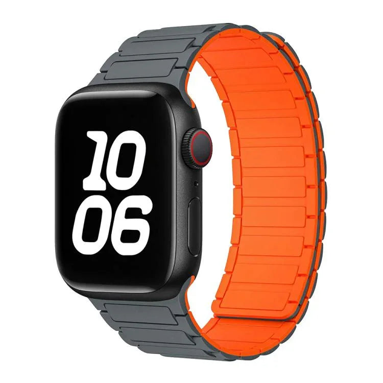 Bracelet de montre magnétique en silicone en forme de I xDfind, compatible avec Apple Watch 42/44/45/46/49 mm et Apple Watch 38/40/41/S10 42 mm.
