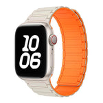 Bracelet de montre magnétique en silicone en forme de I xDfind, compatible avec Apple Watch 42/44/45/46/49 mm et Apple Watch 38/40/41/S10 42 mm.