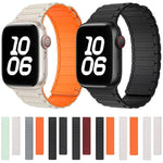 Bracelet de montre magnétique en silicone en forme de I xDfind, compatible avec Apple Watch 42/44/45/46/49 mm et Apple Watch 38/40/41/S10 42 mm.