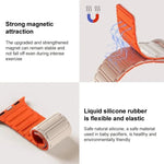 Bracelet de montre magnétique en silicone en forme de I xDfind, compatible avec Apple Watch 42/44/45/46/49 mm et Apple Watch 38/40/41/S10 42 mm.