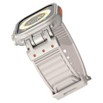 Bracelet de montre en silicone texturé à rayures Mecha, pour Apple Watch 46mm / 49mm / 45mm / 44mm