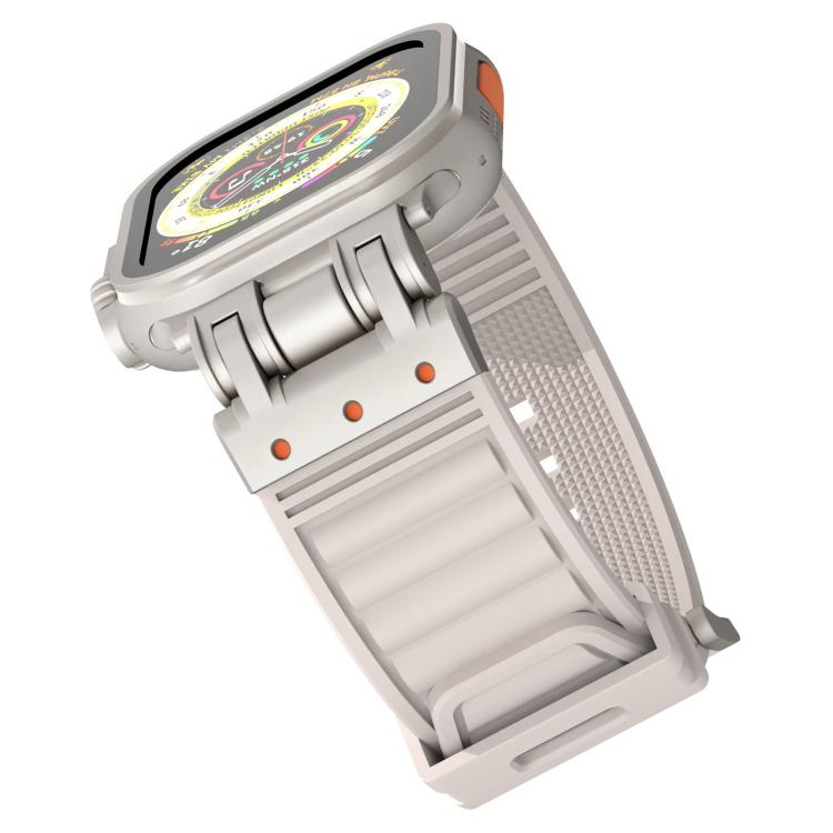 Bracelet de montre en silicone texturé à rayures Mecha, pour Apple Watch 46mm / 49mm / 45mm / 44mm