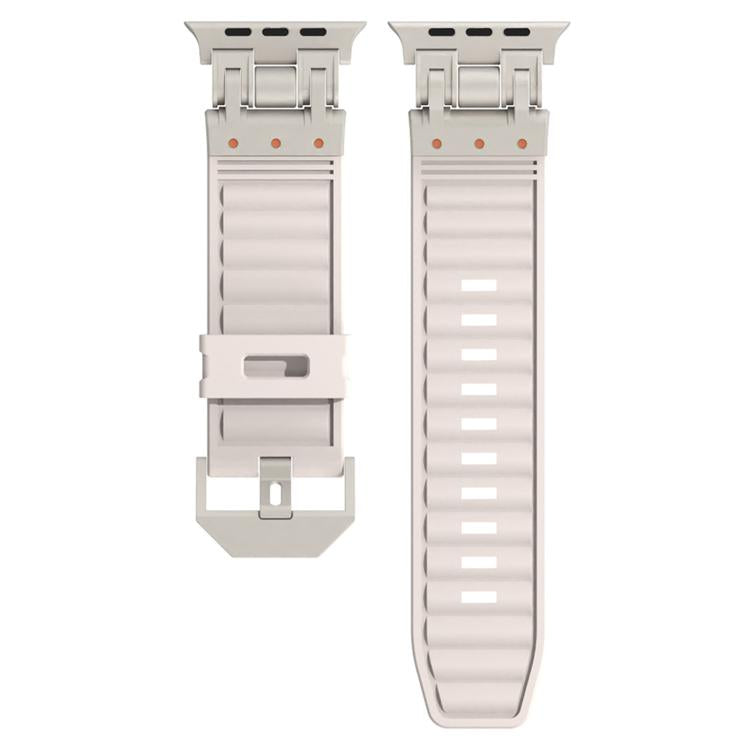 Bracelet de montre en silicone texturé à rayures Mecha, pour Apple Watch 46mm / 49mm / 45mm / 44mm