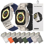 Bracelet de montre en silicone texturé à rayures Mecha, pour Apple Watch 46mm / 49mm / 45mm / 44mm