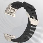 Bracelet de montre en silicone texturé à rayures Mecha, pour Apple Watch 46mm / 49mm / 45mm / 44mm