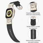 Bracelet de montre en silicone texturé à rayures Mecha, pour Apple Watch 46mm / 49mm / 45mm / 44mm