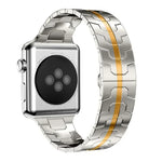 Bracelet de montre xDfind en acier inoxydable avec boucle papillon, compatible avec Apple Watch 42/44/45/46/49 mm et Apple Watch 38/40/41/S10 42 mm.