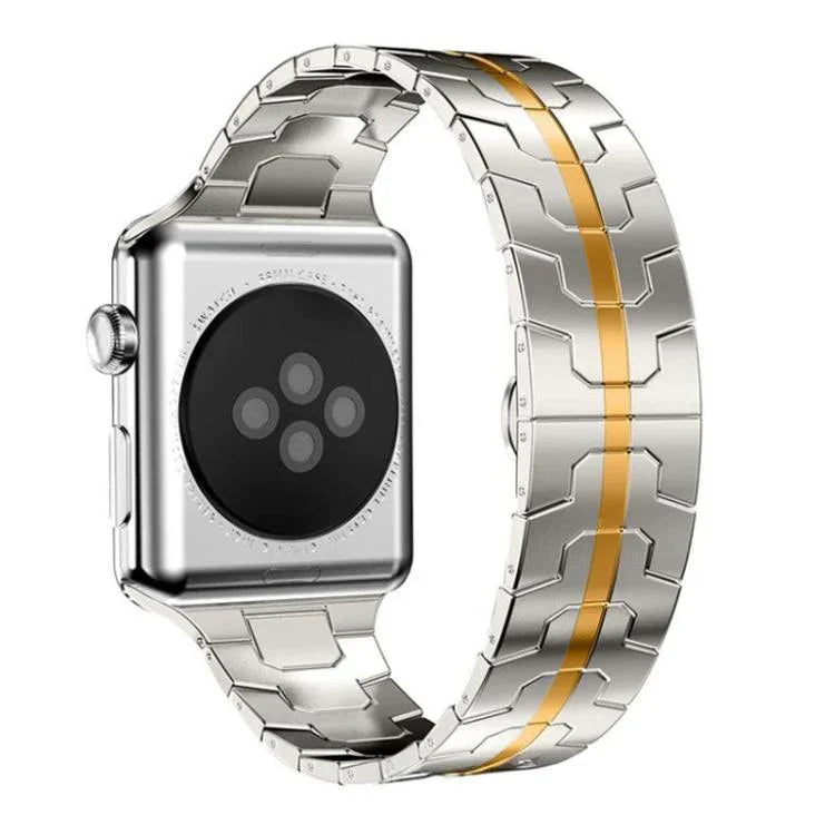Bracelet de montre xDfind en acier inoxydable avec boucle papillon, compatible avec Apple Watch 42/44/45/46/49 mm et Apple Watch 38/40/41/S10 42 mm.