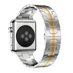 Bracelet de montre xDfind en acier inoxydable avec boucle papillon, compatible avec Apple Watch 42/44/45/46/49 mm et Apple Watch 38/40/41/S10 42 mm.