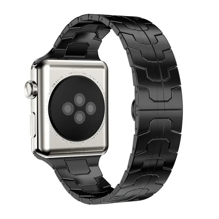 Bracelet de montre xDfind en acier inoxydable avec boucle papillon, compatible avec Apple Watch 42/44/45/46/49 mm et Apple Watch 38/40/41/S10 42 mm.