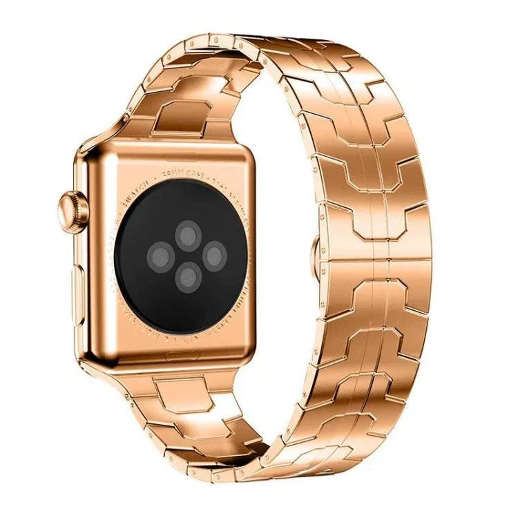 Bracelet de montre xDfind en acier inoxydable avec boucle papillon, compatible avec Apple Watch 42/44/45/46/49 mm et Apple Watch 38/40/41/S10 42 mm.