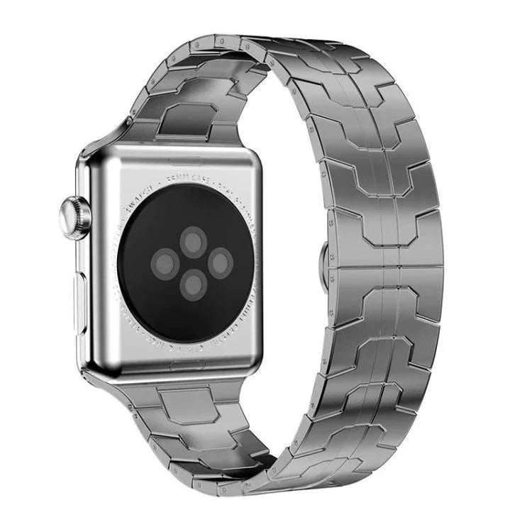 Bracelet de montre xDfind en acier inoxydable avec boucle papillon, compatible avec Apple Watch 42/44/45/46/49 mm et Apple Watch 38/40/41/S10 42 mm.