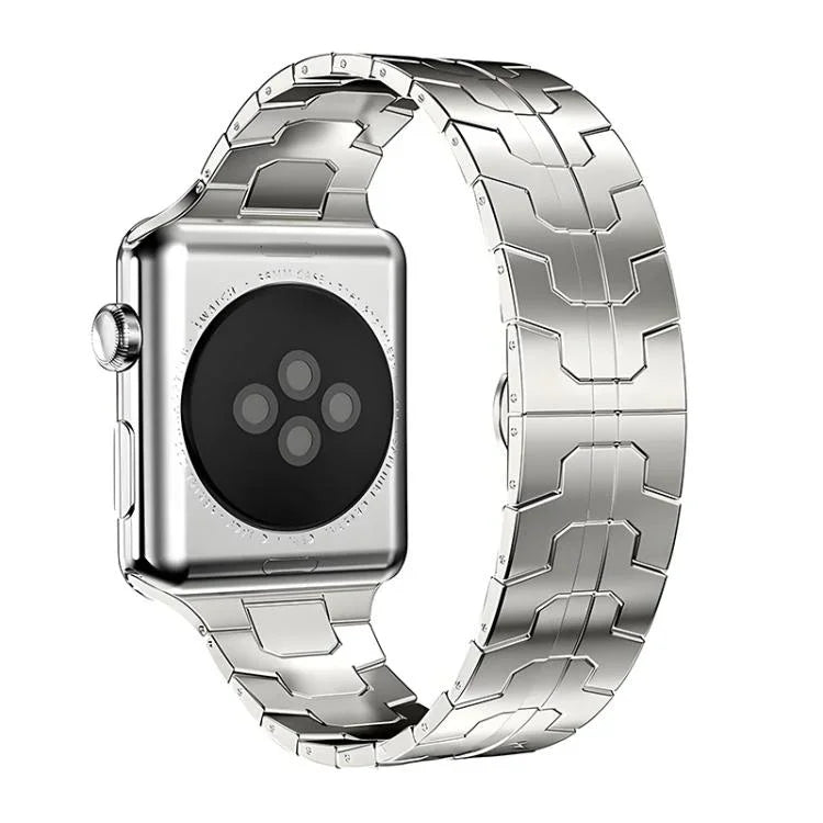 Bracelet de montre xDfind en acier inoxydable avec boucle papillon, compatible avec Apple Watch 42/44/45/46/49 mm et Apple Watch 38/40/41/S10 42 mm.