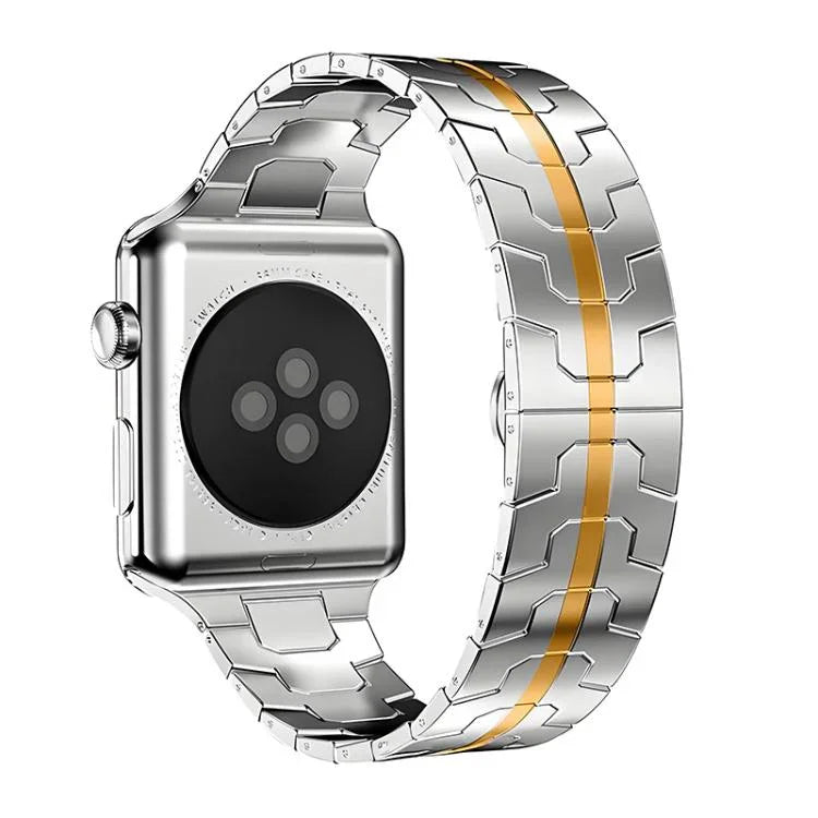 Bracelet de montre xDfind en acier inoxydable avec boucle papillon, compatible avec Apple Watch 42/44/45/46/49 mm et Apple Watch 38/40/41/S10 42 mm.