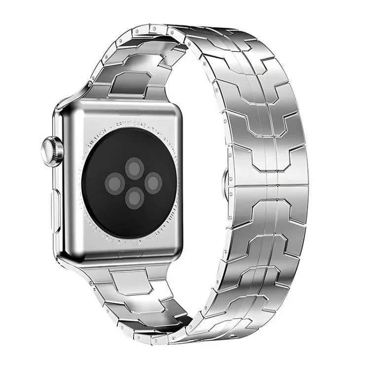 Bracelet de montre xDfind en acier inoxydable avec boucle papillon, compatible avec Apple Watch 42/44/45/46/49 mm et Apple Watch 38/40/41/S10 42 mm.