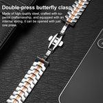 Bracelet de montre xDfind en acier inoxydable avec boucle papillon, compatible avec Apple Watch 42/44/45/46/49 mm et Apple Watch 38/40/41/S10 42 mm.