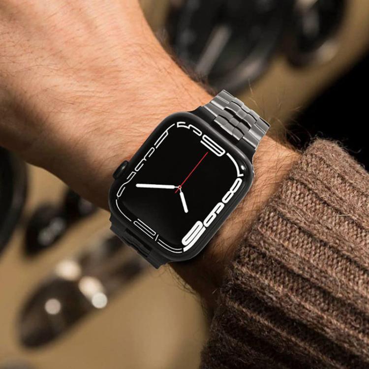 Bracelet de montre xDfind en acier inoxydable avec boucle papillon, compatible avec Apple Watch 42/44/45/46/49 mm et Apple Watch 38/40/41/S10 42 mm.