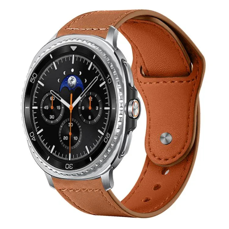 xDfind Rivet Buckle Genuine Leather Watch Band, For Samsung Galaxy Watch Ultra / Ultra 2025, For Samsung Galaxy Watch8 / 8 Classic