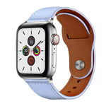 Bracelet de montre xDfind en cuir véritable avec boucle à rivets, compatible avec Apple Watch 42/44/45/46/49 mm et Apple Watch 38/40/41/S10 42 mm.