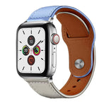 Bracelet de montre xDfind en cuir véritable avec boucle à rivets, compatible avec Apple Watch 42/44/45/46/49 mm et Apple Watch 38/40/41/S10 42 mm.