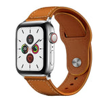 Bracelet de montre xDfind en cuir véritable avec boucle à rivets, compatible avec Apple Watch 42/44/45/46/49 mm et Apple Watch 38/40/41/S10 42 mm.