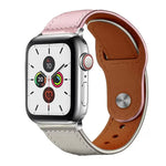 Bracelet de montre xDfind en cuir véritable avec boucle à rivets, compatible avec Apple Watch 42/44/45/46/49 mm et Apple Watch 38/40/41/S10 42 mm.