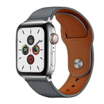 Bracelet de montre xDfind en cuir véritable avec boucle à rivets, compatible avec Apple Watch 42/44/45/46/49 mm et Apple Watch 38/40/41/S10 42 mm.