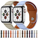Bracelet de montre xDfind en cuir véritable avec boucle à rivets, compatible avec Apple Watch 42/44/45/46/49 mm et Apple Watch 38/40/41/S10 42 mm.