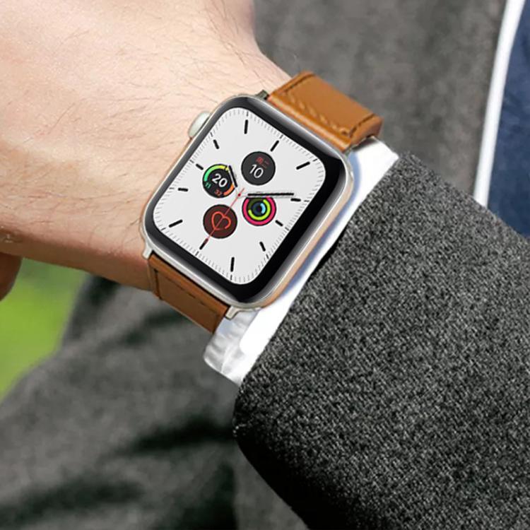 Bracelet de montre xDfind en cuir véritable avec boucle à rivets, compatible avec Apple Watch 42/44/45/46/49 mm et Apple Watch 38/40/41/S10 42 mm.
