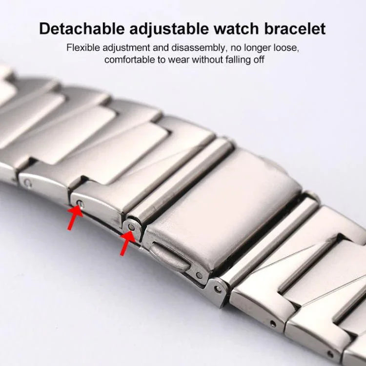 Bracelet de montre xDfind en acier inoxydable à maillons étagés, compatible avec Apple Watch 42/44/45/46/49 mm et Apple Watch 38/40/41/S10 42 mm.