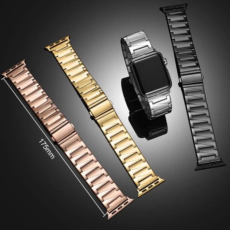 Bracelet de montre xDfind en acier inoxydable à maillons étagés, compatible avec Apple Watch 42/44/45/46/49 mm et Apple Watch 38/40/41/S10 42 mm.