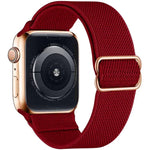 Bracelet de montre en nylon élastique à boucle coulissante réglable xDfind, compatible avec Apple Watch 42/44/45/46/49 mm et Apple Watch 38/40/41/S10 42 mm.